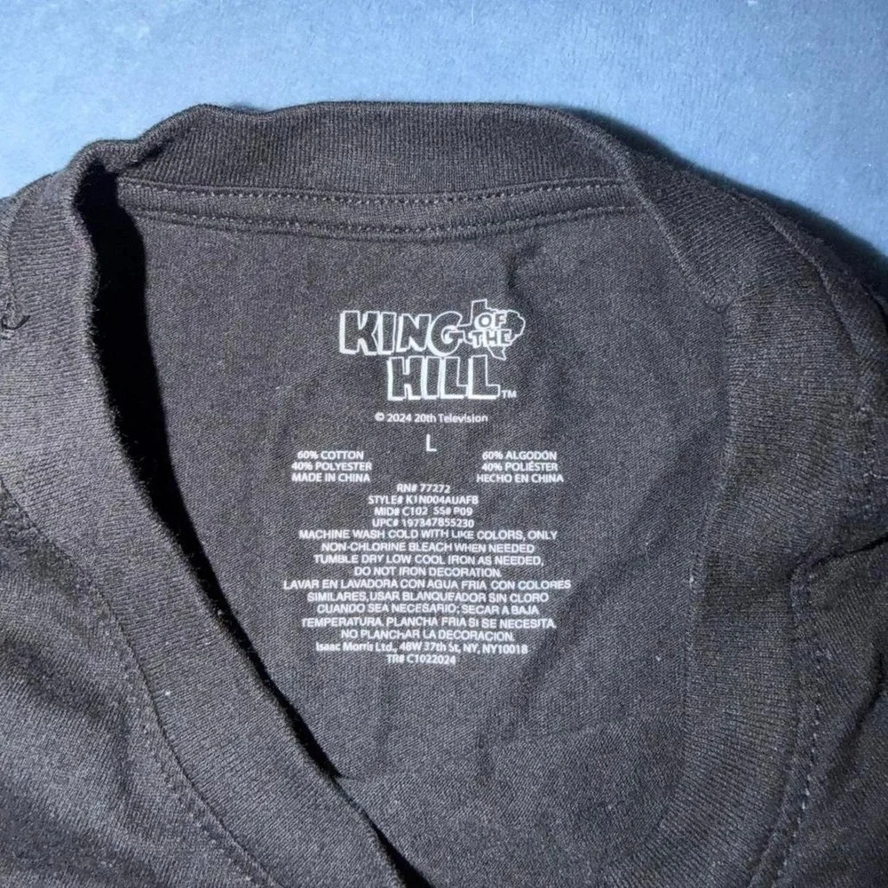 King of the Hill Bobby Hill black cotton t-shirt Size L
